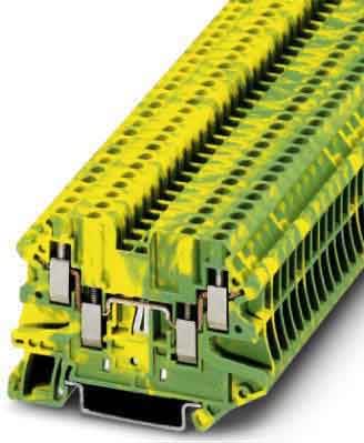 Phoenix Contact - UT 2,5-QUATTRO-PE - Bloc de jonction avec raccordement terre