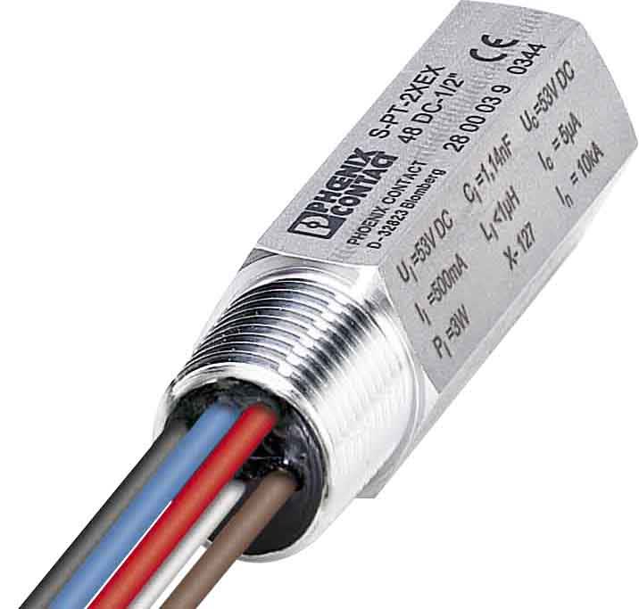 Phoenix Contact - S-PT-2XEX-48DC-1/2" - Parafoudre (PG 1/2") 4-20mA pour capteur de mesure 48VDC