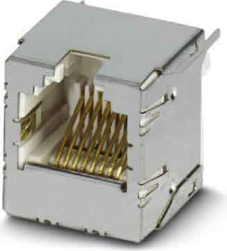 Phoenix Contact - Connecteur PCB 1 port RJ45 blindé Cat 6 - 180° - sans led - avec ressort - THT