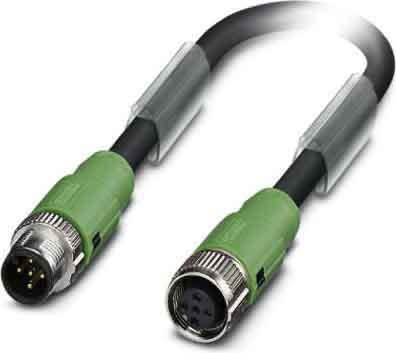 Phoenix Contact - Câble capt./act., 5 pôles, PUR, M12 mâle droit, M12 femelle droit, A, 15 m