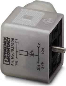 Phoenix Contact - Connecteur d'electrovanne, Type A, 3 pôles, à visser, 24V, presse-étoupe Pg9