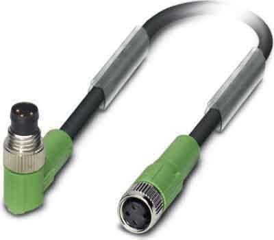 Phoenix Contact - Câble capt./act., 3 pôles, PUR, M8 mâle coudé, M8 femelle droit, A, 0,6 m