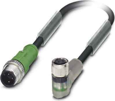 Phoenix Contact - Câble capt./act., 3 pôles, PUR, M12 mâle droit, M8 femelle coudé, A, 1,5 m