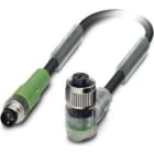 Phoenix Contact - Câble capt./act., 3 pôles, PUR, M8 mâle droit, M12 femelle coudé, A, 0,6 m
