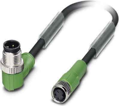 Phoenix Contact - Câble capt./act., 3 pôles, PUR, M12 mâle coudé, M8 femelle droit, A, 0,3 m