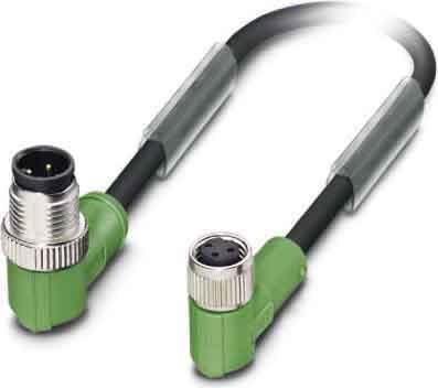 Phoenix Contact - Câble capt./act., 3 pôles, PUR, M12 mâle coudé, M8 femelle coudé, A, 0,6 m