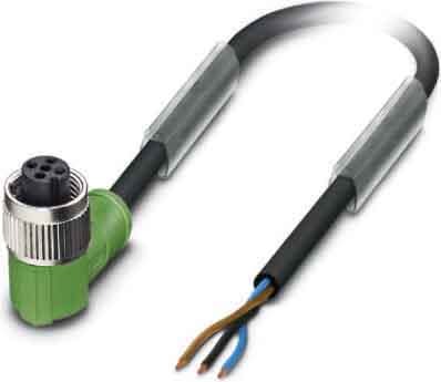 Phoenix Contact - Câble capt./act., 3 pôles, PUR, M12 femelle coudé, Ext. Libre, A, 10 m