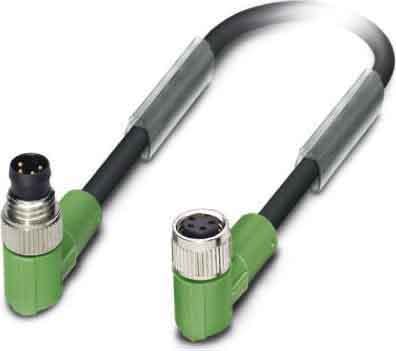 Phoenix Contact - Câble capt./act., 4 pôles, PUR, M8 mâle coudé, M8 femelle coudé, A, 0,6 m