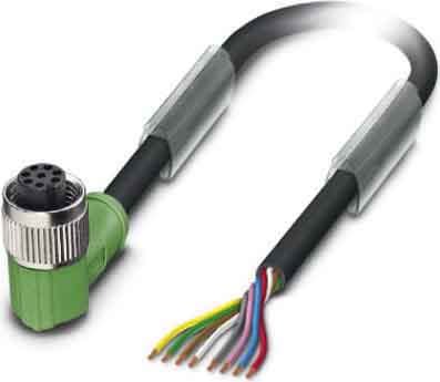 Phoenix Contact - Câble capt./act., 8 pôles, PUR, M12 femelle coudé, Ext. Libre, A, 10 m