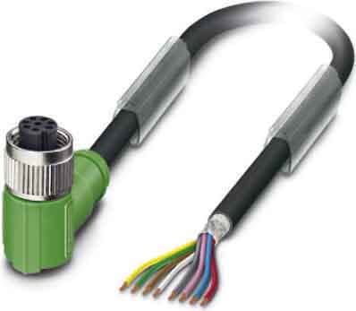 Phoenix Contact - Câble capt./act., 8 pôles, PUR, M12 femelle coudé, Ext. Libre, A, 1,5 m