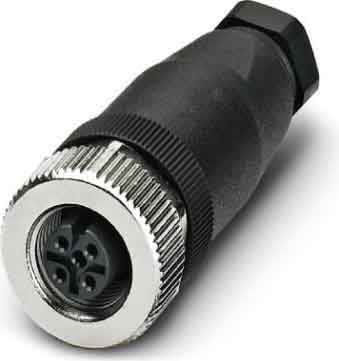 Phoenix Contact - Connecteur M12, codage A, femelle droit, 4 pôles, à visser, Pg 7, diam. 4 à 6 mm