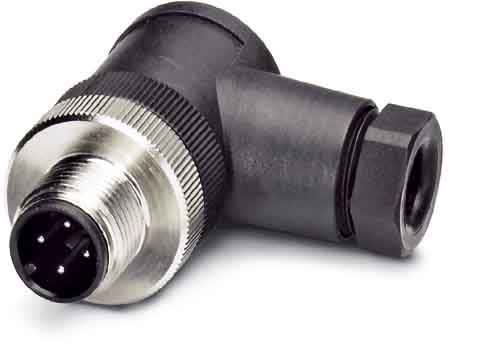 Phoenix Contact - Connecteur M12, codage A, mâle coudé, 4 pôles, à visser, Pg 7, diam. 4 à 6 mm