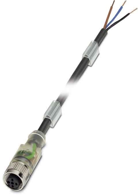 Phoenix Contact - Câble capt./act., 3 pôles, PUR, M12 femelle droit, Ext. Libre, A, 1,5 m