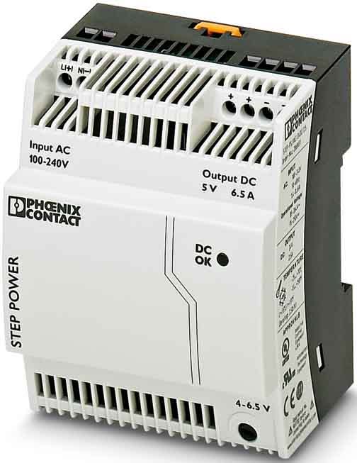 Phoenix Contact - STEP-PS/ 1AC/ 5DC/6.5 - Alimentation modulaire Mono 230VAC/5VDC - 6,5A