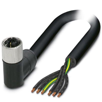 Phoenix Contact - Câble POWER, 6 pôles, PUR, M12 femelle coudé, Ext. Libre, M, 5 m
