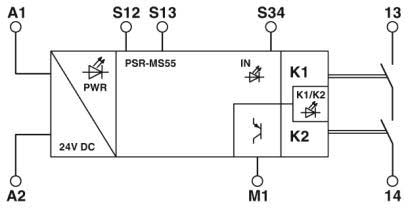 Phoenix Contact - PSR-MS55-1NO-1DO-24DC-SC - Relais de Sécurité - PSR-MS55-1NO-1DO-24DC-SC