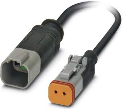 Phoenix Contact - Câble capt./act., 2 pôles, PUR, DEUTSCH mâle, DEUTSCH femelle, A, 0,3 m