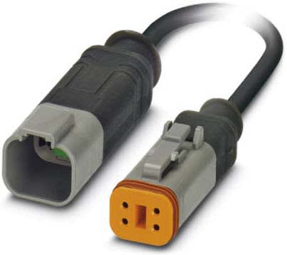 Phoenix Contact - Câble capt./act., 4 pôles, PUR, DEUTSCH mâle, DEUTSCH femelle, A, 0,6 m