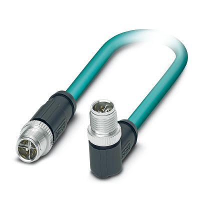 Phoenix Contact - Câble Bus, 8 pôles, Ethernet CAT6, M12 mâle droit, M12 mâle coudé, X, 10 m