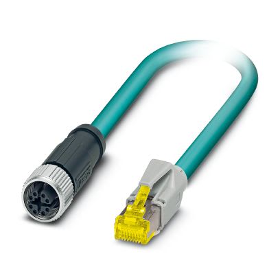 Phoenix Contact - Câble Bus, 8 pôles, Ethernet CAT6, M12 femelle droit, RJ45, X, 1 m