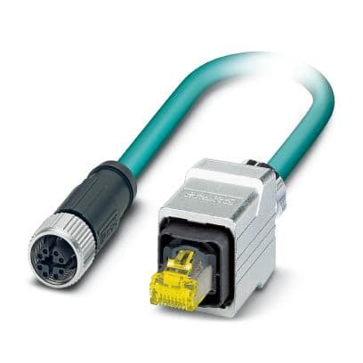 Phoenix Contact - Câble Bus, 8 pôles, Ethernet CAT6, M12 femelle droit, RJ45, X, 1 m