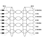 Phoenix Contact - Câble Bus, 8 pôles, Ethernet CAT5, M12 mâle droit, M12 femelle droit, A, 2 m
