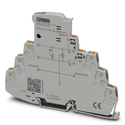 Phoenix Contact - TTC-6-2-HC-M-24DC-PT-I -  Parafoudre Sortie TOR 6A 24VDC   Push-in