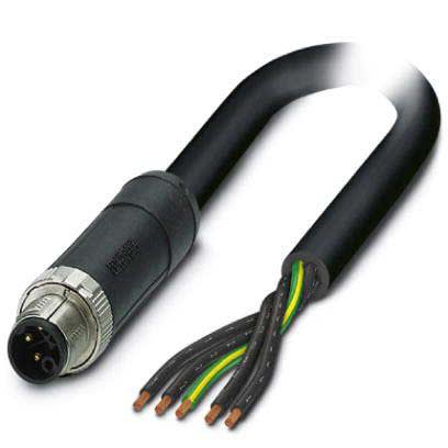 Phoenix Contact - Câble POWER, 5 pôles, PUR, M12 mâle droit, Ext. Libre, K, 5 m