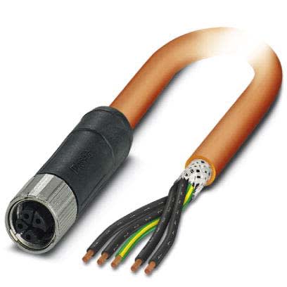 Phoenix Contact - Câble POWER, 5 pôles, PUR, blindé, M12 femelle droit, Ext. Libre, K, 5 m