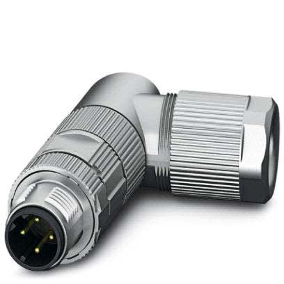 Phoenix Contact - Connecteur M12, codage D, mâle coudé, 4P, à sertir, blindé, diam. 4.5 à 7.5 mm