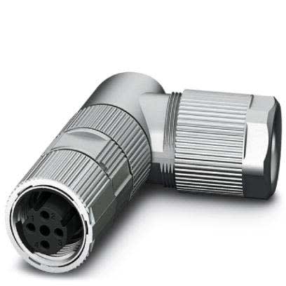 Phoenix Contact - Connecteur M12, cod. D, femelle coudé, 4P, à sertir, blindé, diam. 4.5 à 7.5 mm