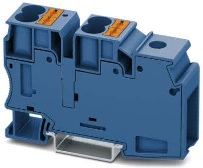 Phoenix Contact - PTU 35/4X10 BU - Bloc de jonction hybride distributeur de potentiel