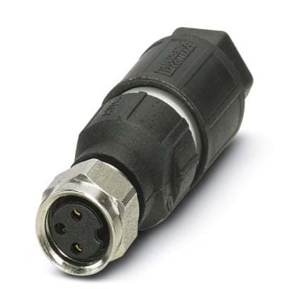 Phoenix Contact - Connecteur M8, codage A, femelle droit, 3P, IDC, bague inox, diam. 2.5 à 5 mm