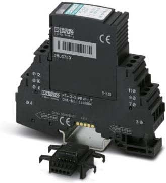 Phoenix Contact - PT-IQ-3-PB+F-UT - Parafoudre débrochable- 3 fils HF - 5VDC - Vissé/Vissé