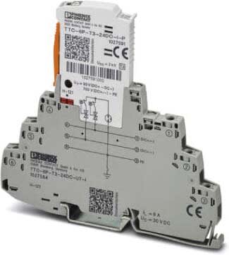 Phoenix Contact - TTC-6P-T3-24DC-UT-I - Parafoudre T3 Uc= 30 VDC In= 1kA Up= 0,7kV Push-in