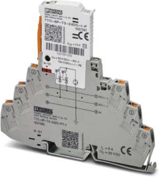 Phoenix Contact - TTC-6P-T3-24DC-PT-I -  Parafoudre D1/C2 - Uc= 30 VDC In= 1kA Up= 0,7kV   Push-in