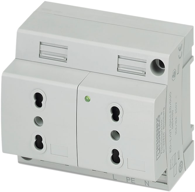 Phoenix Contact - EO-L/UT/SH/LED/DUO - Prise d'armoire double
