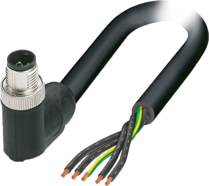 Phoenix Contact - Câble POWER, 5 pôles, PUR, M12 mâle coudé, Ext. Libre, K, 5 m