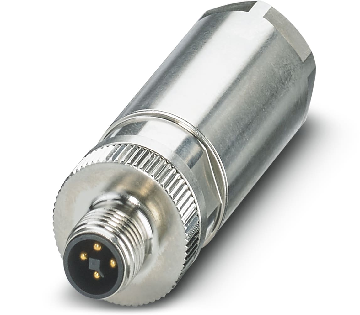 Phoenix Contact - Connecteur M12, codage T, mâle droit, 4P, push-lock, non blindé, diam. 6 à 11 mm