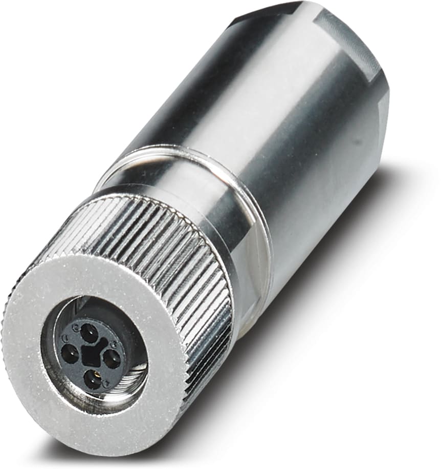 Phoenix Contact - Connecteur M12, cod. T, femelle droit, 4P, push-lock, non blindé, diam 6 à 11 mm