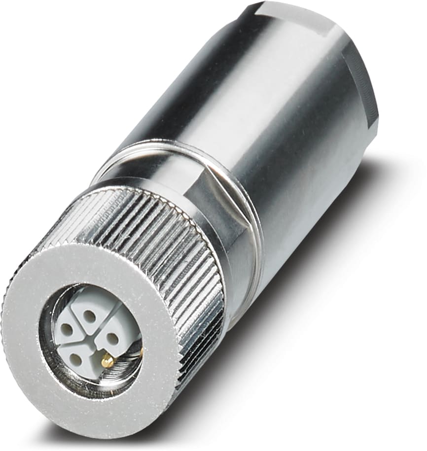 Phoenix Contact - Connecteur M12, codage L, femelle droit, 5P, push-lock, blindé, diam. 8 à 13 mm