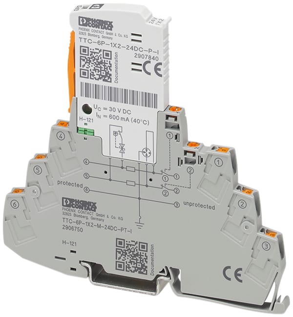 Phoenix Contact - TTC-6P-1X2-M-24DC-PT-I -  Parafoudre débrochable D1/C2 -  4-20mA 24VDC   Push-in