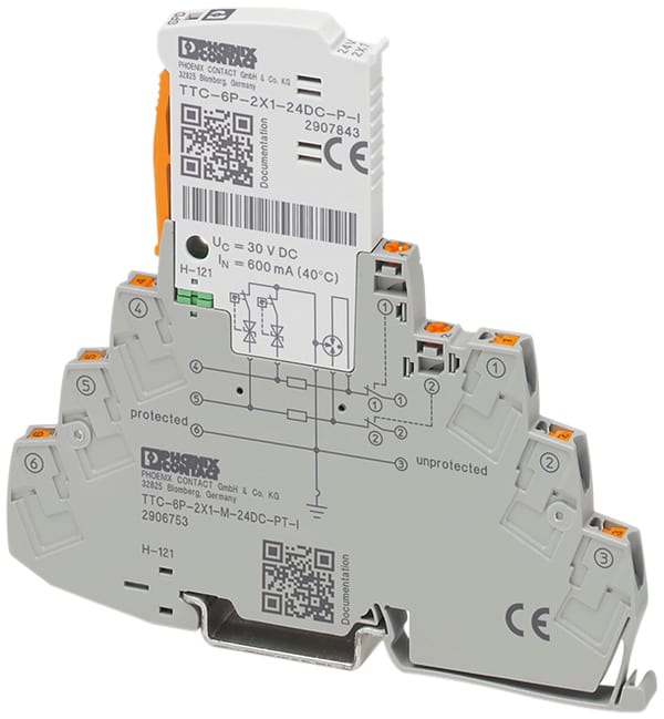 Phoenix Contact - Parafoudre débrochable D1/C2 - 2 fils TOR 24VDC Push-in