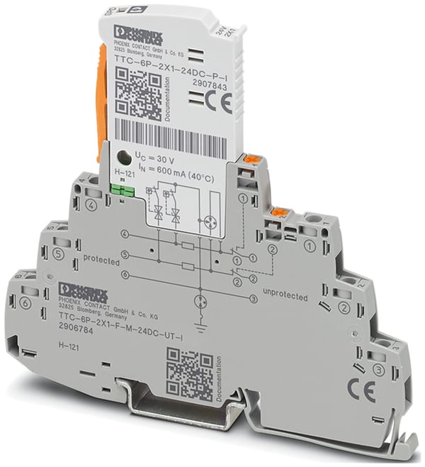 Phoenix Contact - Parafoudre débrochable - D1/C2 - 2 fils TOR 24VDC Vissé/Vissé