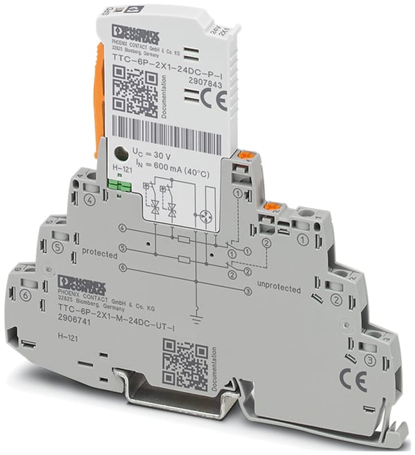 Phoenix Contact - Parafoudre débrochable - D1/C2 - 2 fils TOR 24VDC Vissé/Vissé