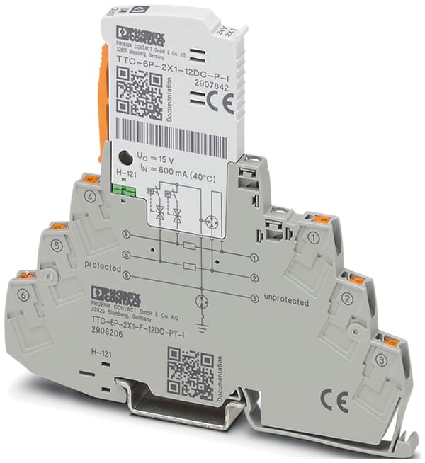 Phoenix Contact - Parafoudre débrochable D1/C2 -  2 fils TOR 12VDC  Push-in