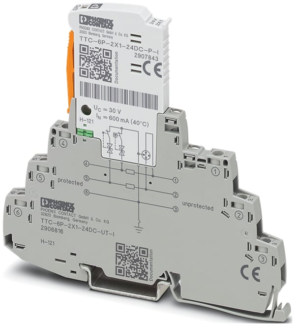 Phoenix Contact - Parafoudre débrochable - D1/C2 - 2 fils TOR 24VDC Vissé/Vissé