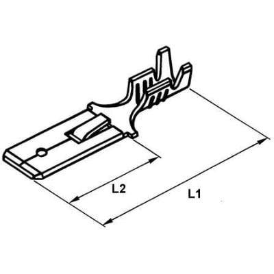 MECATRACTION - LANGUETTE A FUT OUVERT BRUTE SANS REVETEMENT NON ISOLE  6,35x0,8