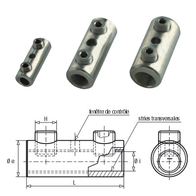 Mecatraction - MANCHON A VISSER POUR CABLE ALU OU CUIVRE LAITON 6 A 25MM2