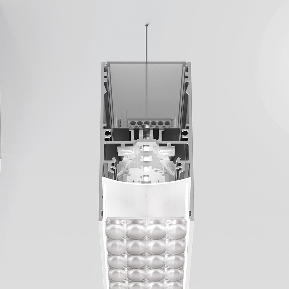 Artemide - A.39 WI - Ceiling-Suspension - 1184 - Controlled Emission - Silver - DALI